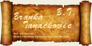Branka Tanacković vizit kartica